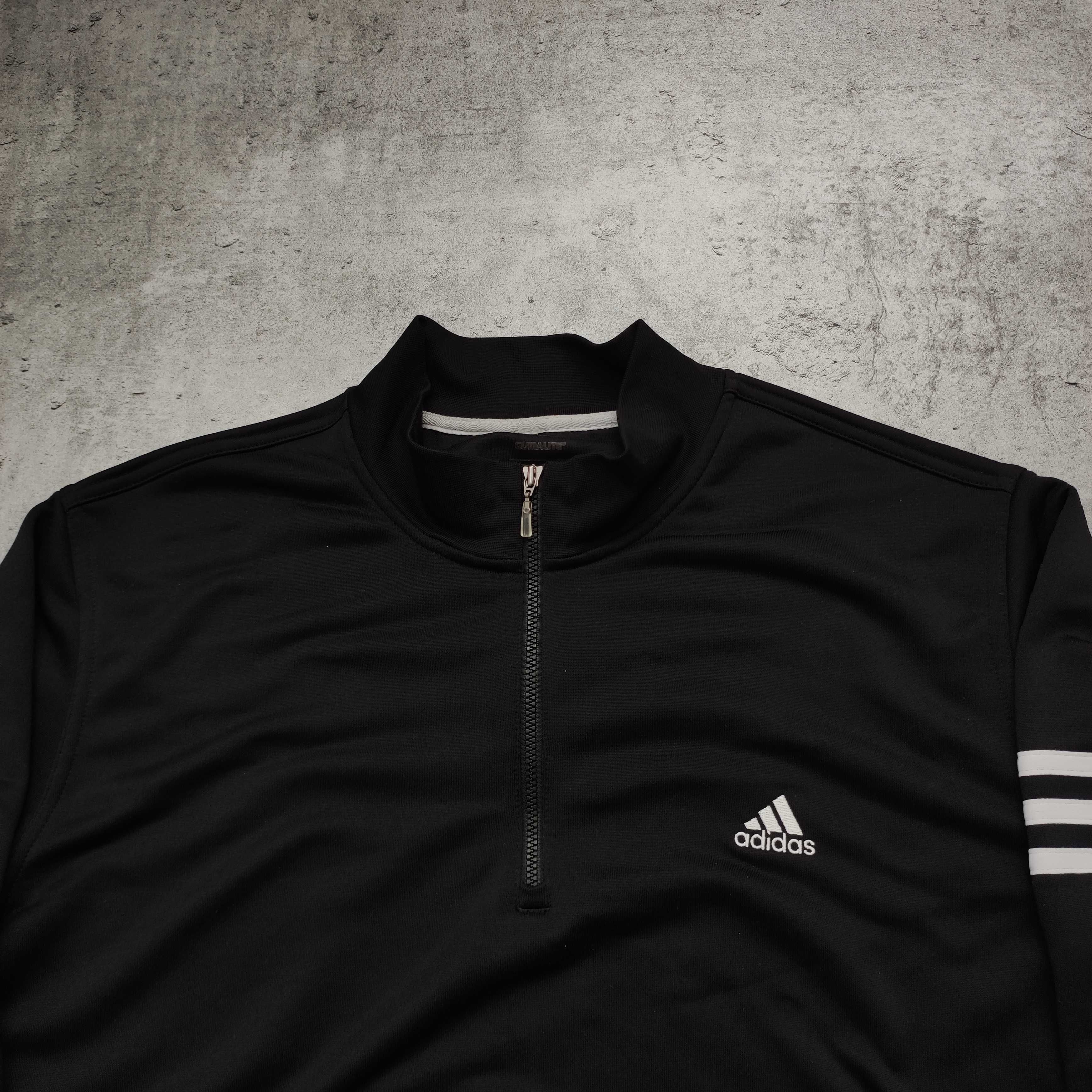 MĘSKA Bluza Sportowa czarna 3 Paski ClimaCool Suwak PREMIUM Gym Active