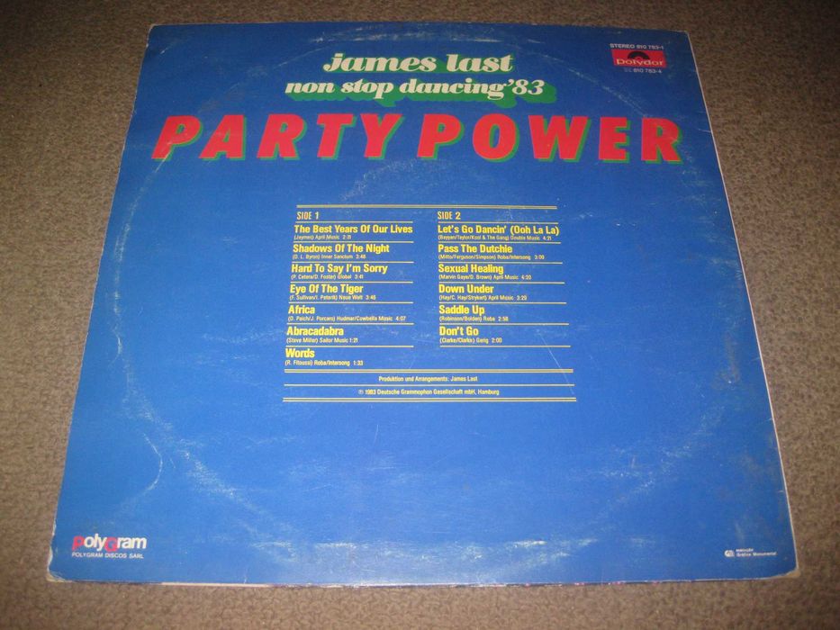 Vinil LP 33 rpm do James Last "Non Stop Dancing 83 Party Power"