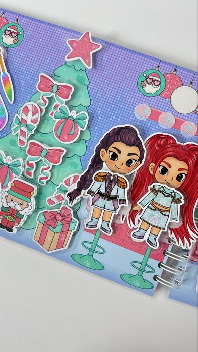 Альбом на липучках новорічний christmas demon hunters k-pop, A4