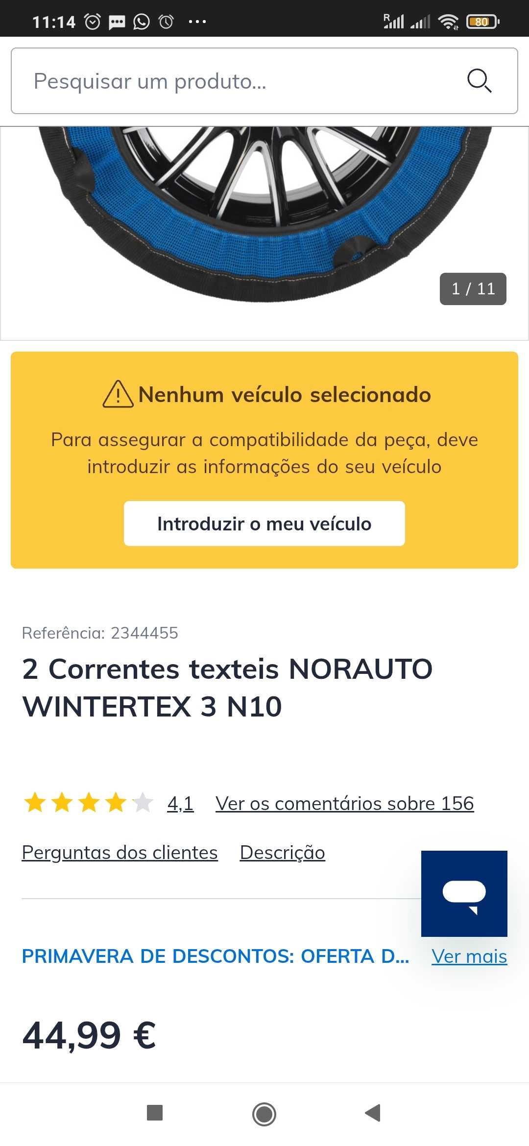 Correntes de neve têxteis - usadas 1x