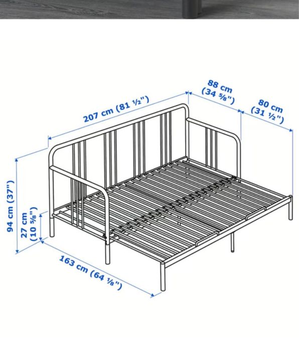 Łóżko rozkładane 80x200cm/160x200cm