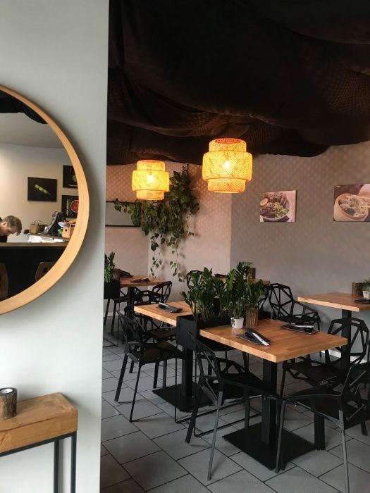 Stoły do restauracji stoliki na jednej nodze drewniane dębowy 60x60x3
