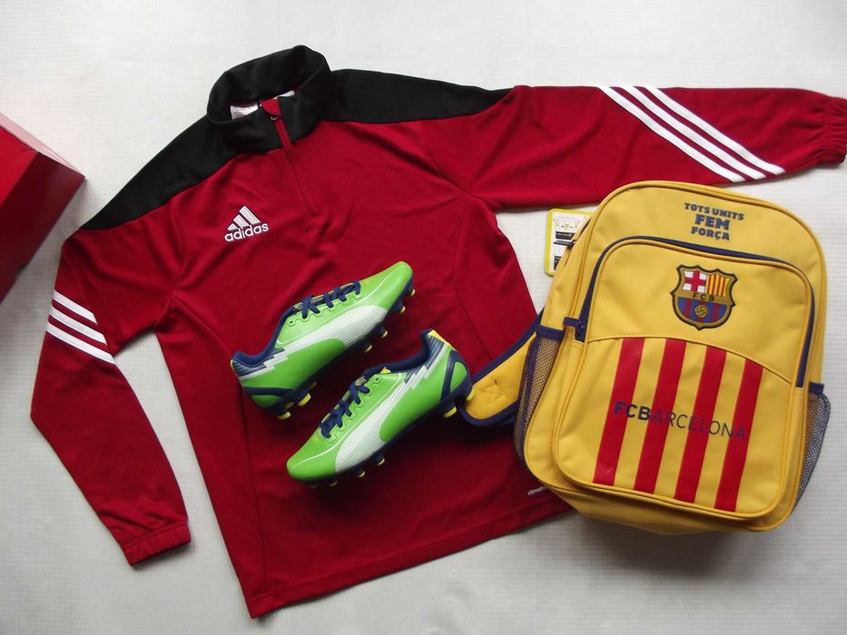 korki Puma 38 buty piłkarskie 24 cm bluza Adidas + FC Barcelona plecak