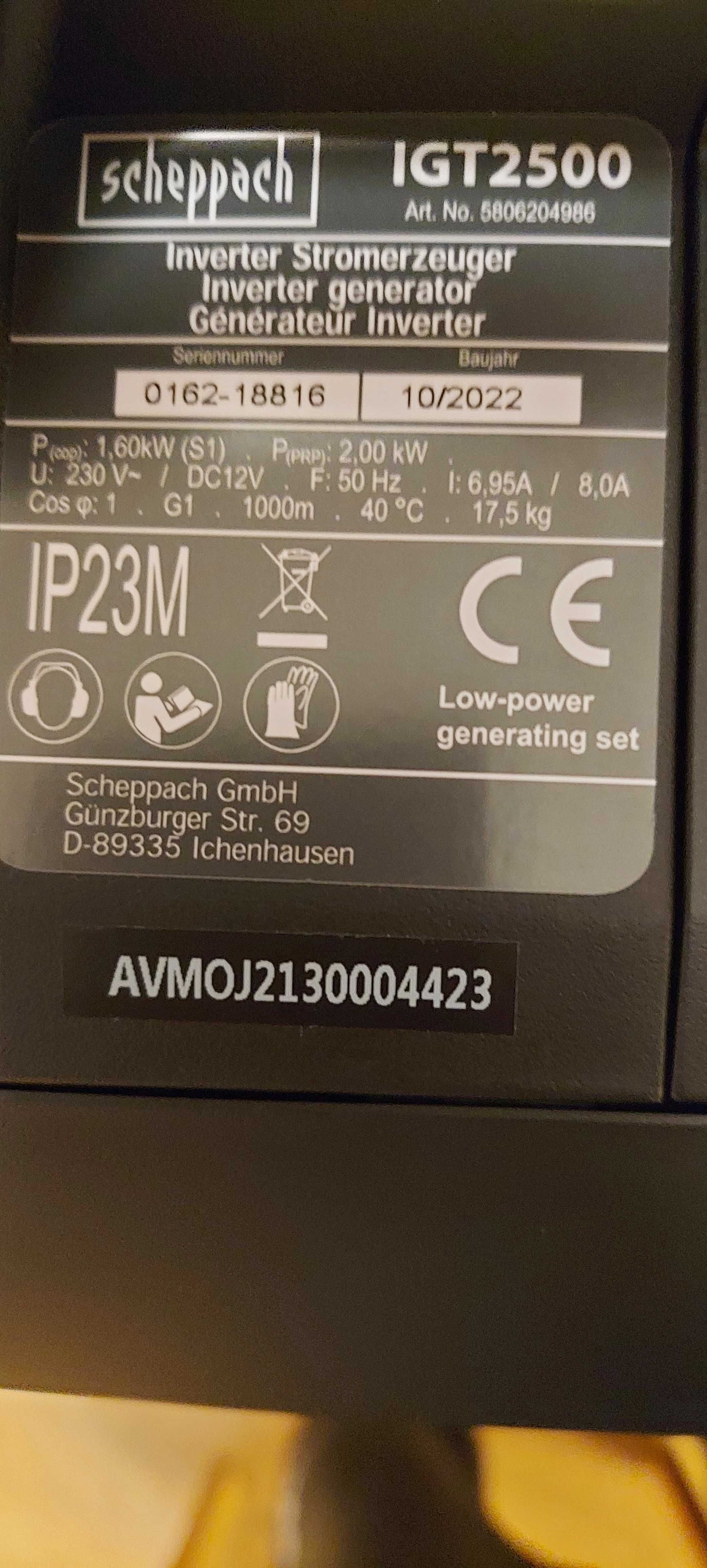 інверторний  генератор  IGT 2500 ( Німеччина)