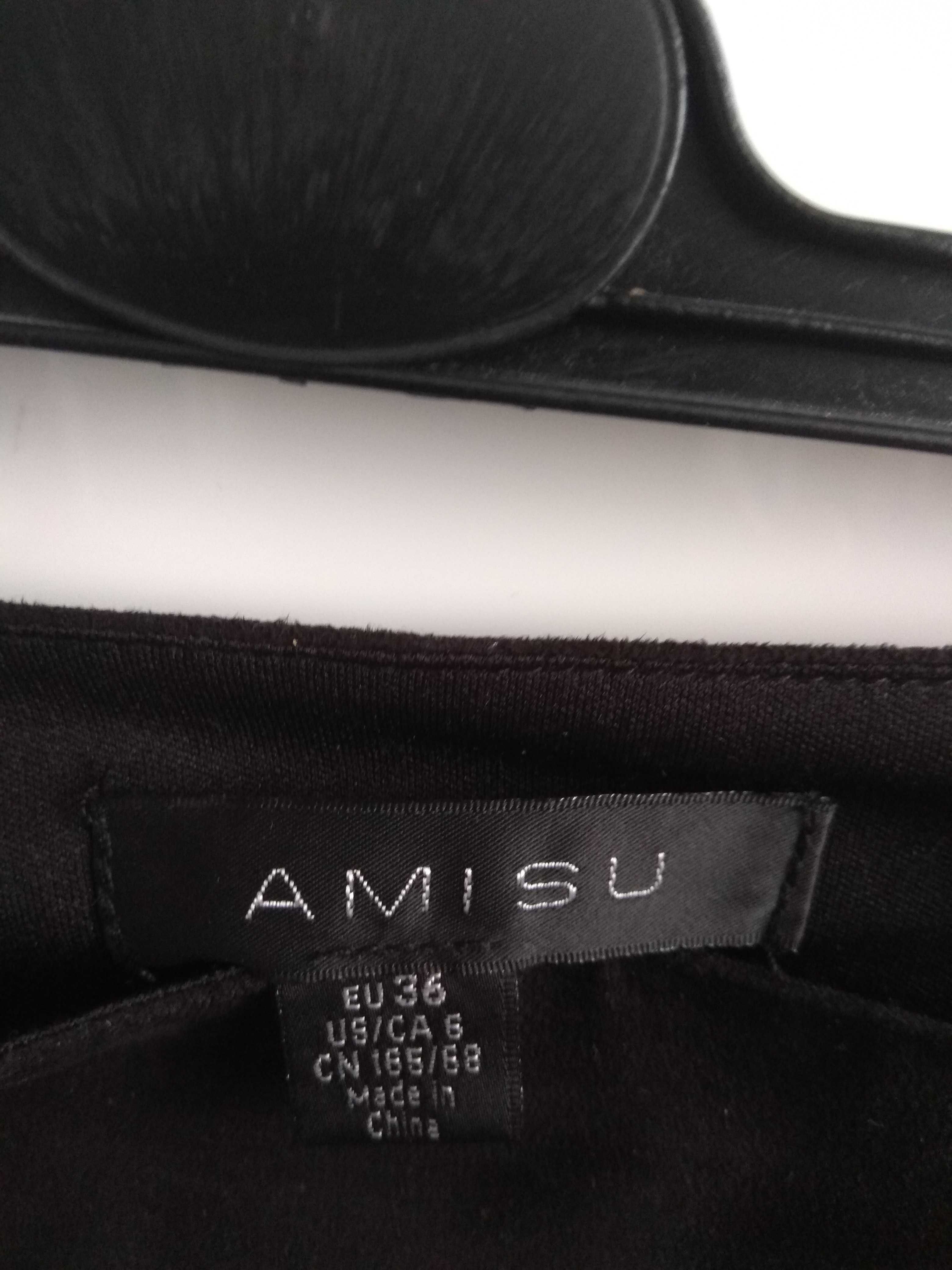 Spódnica Amisu S czarna ekoskóra mini