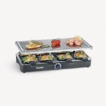 Grill elektryczny raclette severin 2372 8 patelni 1300w kamień natural