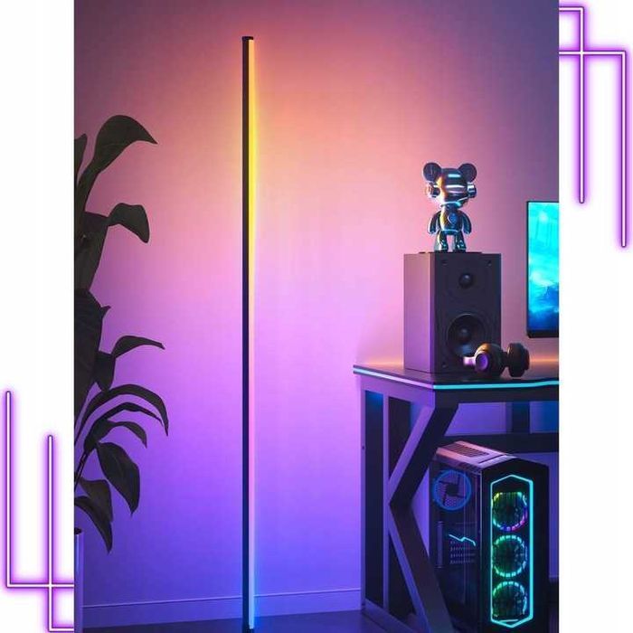Lampa LED Narożna RGB Stojąca Podłogowa PILOT APKA 140 CM