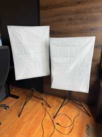 2x Softbox Lampa Zestaw Oświetlenie Ciągłe 2x 150W 50x70cm zdjęcia