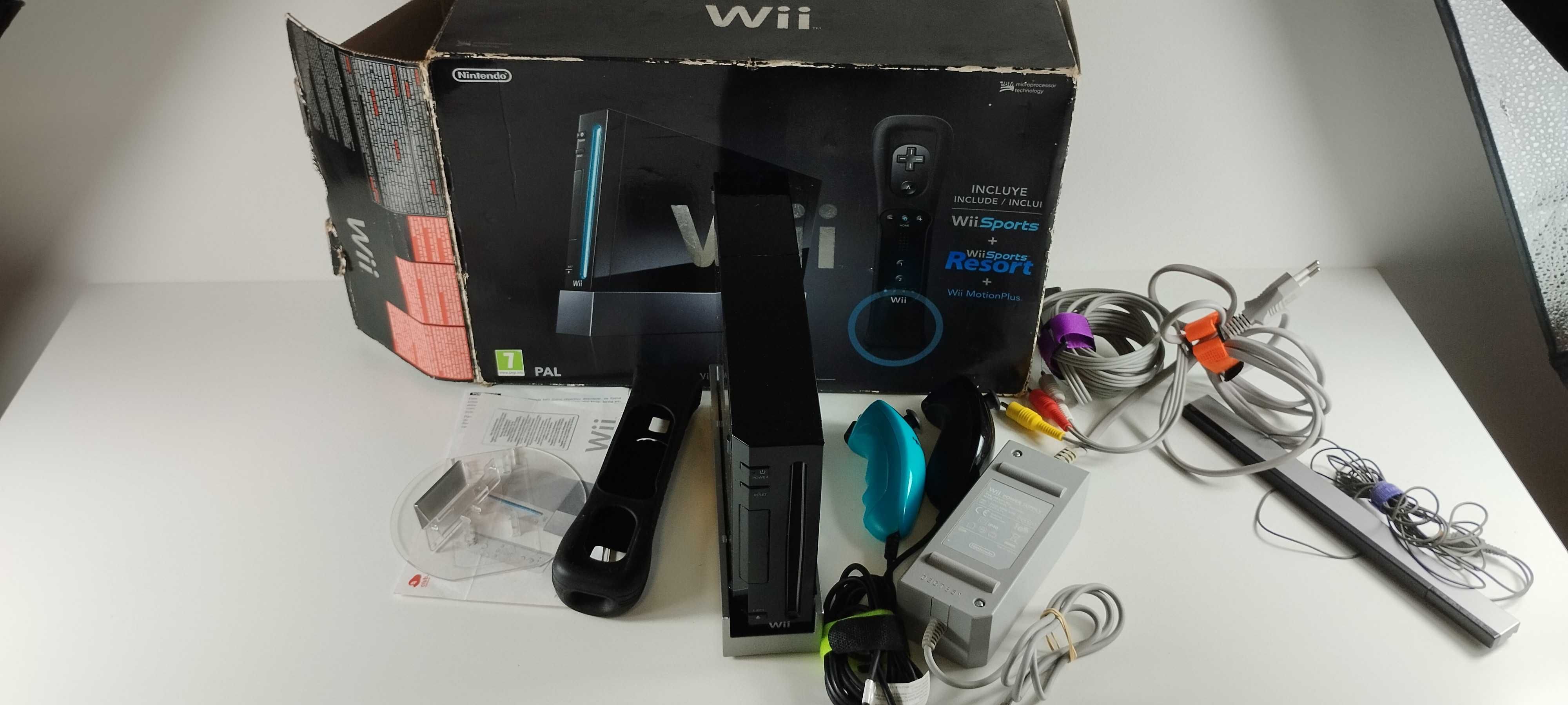 Nintendo Wii com caixa e acessórios