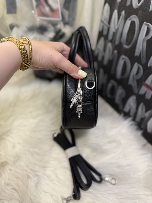 Сумка чорна chrome hearts з брелком