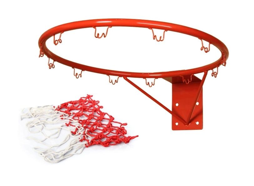 Баскетбольный уличный щит 60×50см с кольцом 45см и с сеткой