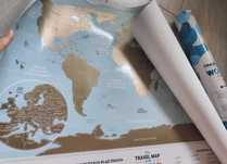Tuba plakat mapa świata zdrapka, the travel map of the world, podróże