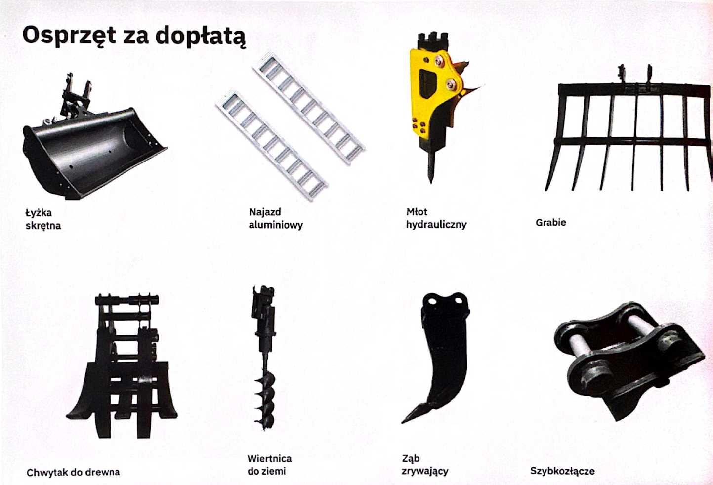 KINGWAY Minikoparka ECO5RS 1000kg +3 ŁYŻKI, Ramie Skrętne, NIEZAWODNA