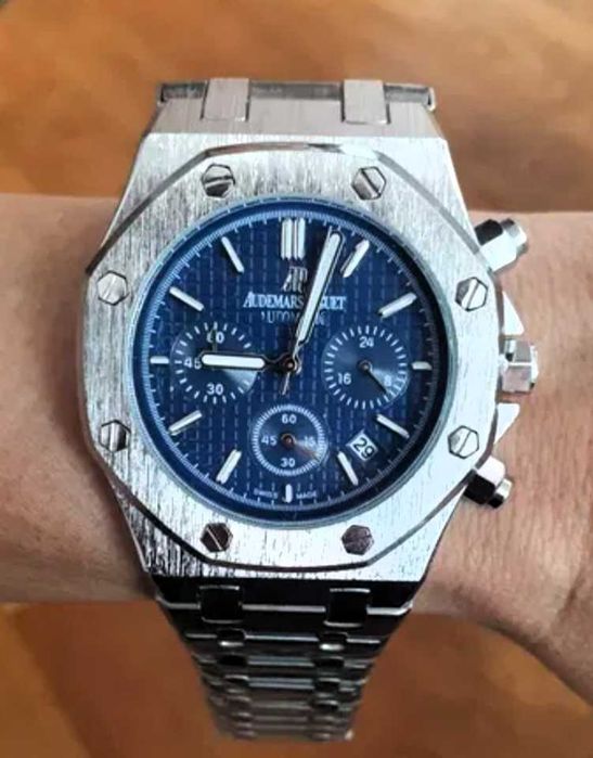 Luksusowy ! "Audemars Piguet"  z Bransoletą Srebrny 3D ! Uniseks !