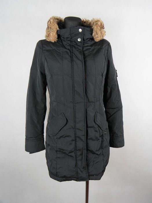 Czarna kurtka puchowa ESPRIT 36/S płaszczyk z pierzem Ciepła kurtka