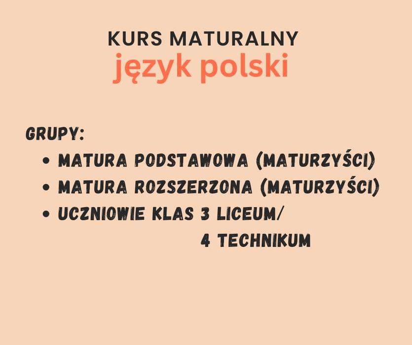Korepetycje język polski matura online klasa 3 i 4