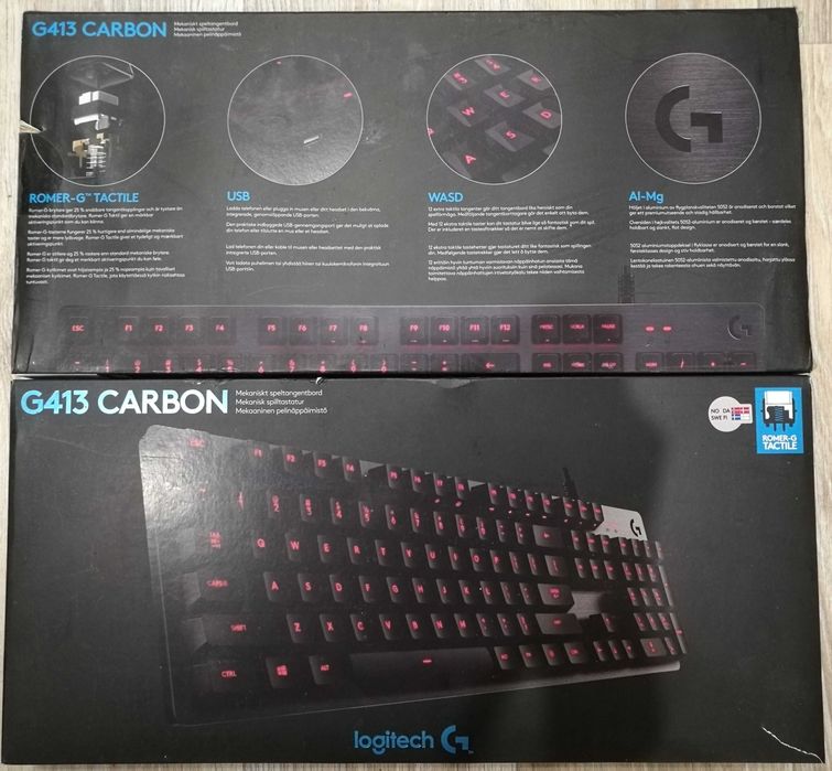 Клавіатура дротова Logitech G413 Carbon Mechanical Gaming USB.
