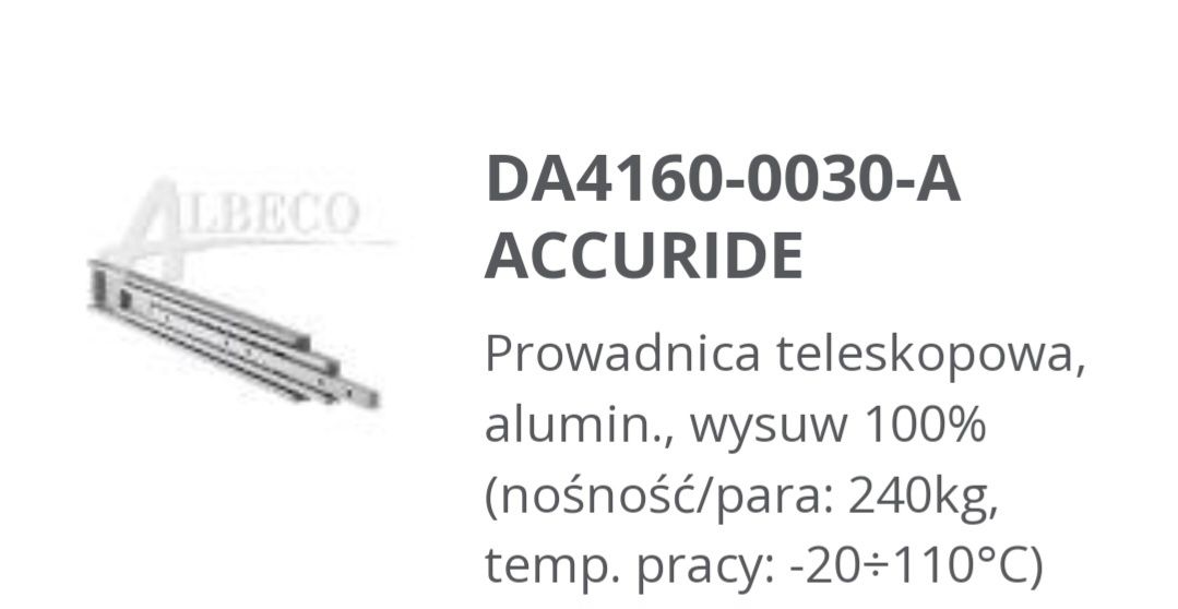 ACCURIDE-Prowadnice łożyskowe. PROMOCJA