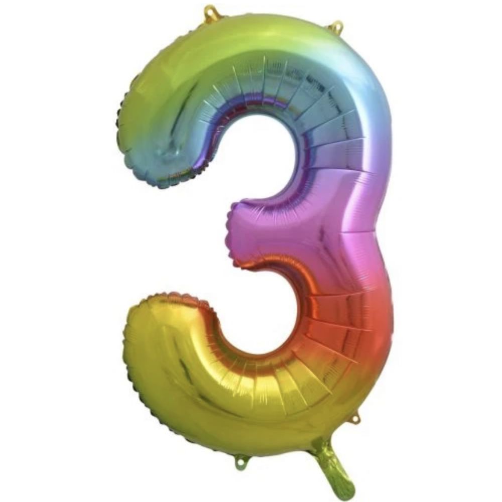 Шар цифра 3 кулька 86 см на день народження фольга