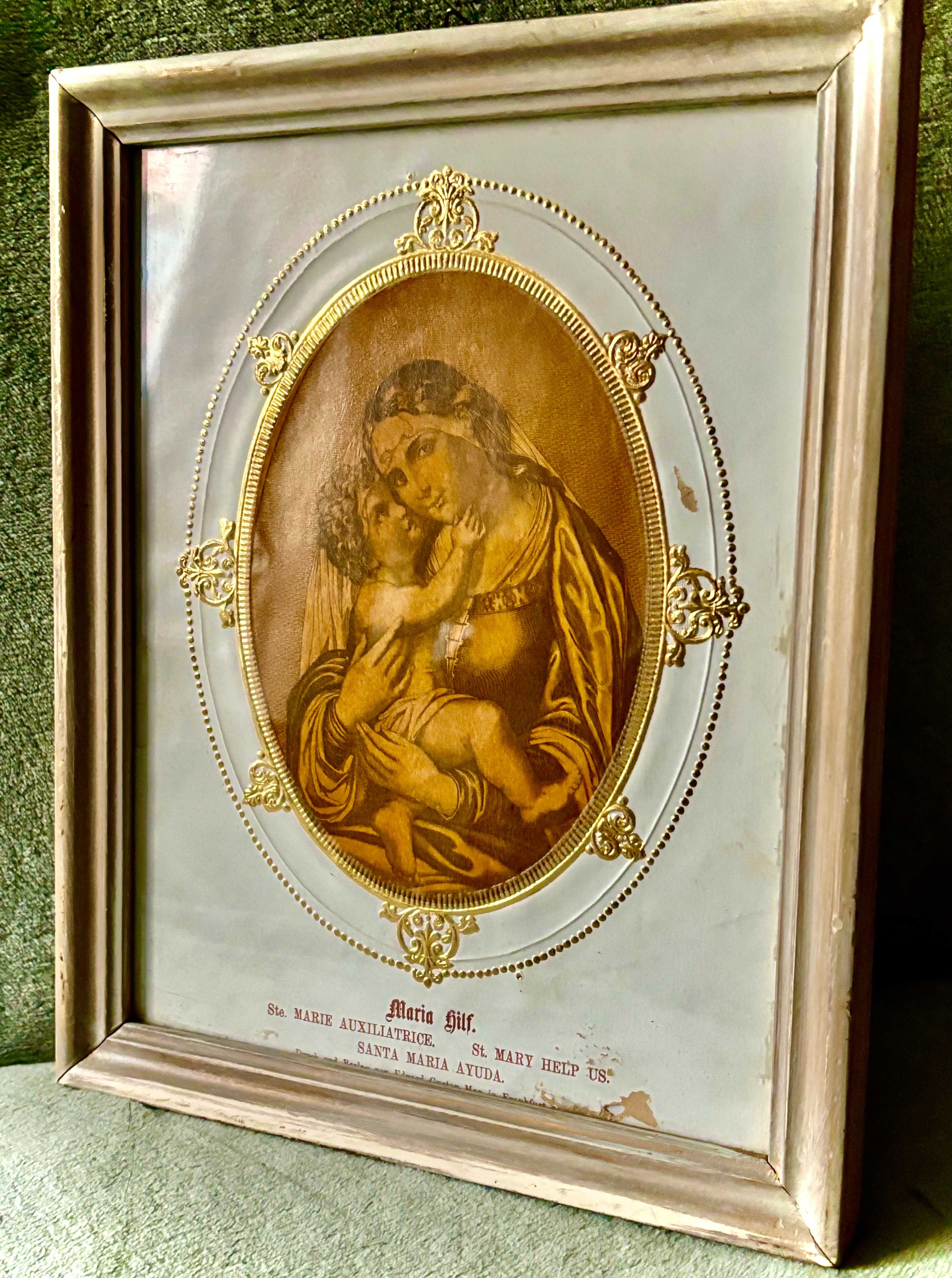 Obraz z Matką Bożą, nieduży, w ramie, Frankfurt 1845-50 r., 28 x 23 cm