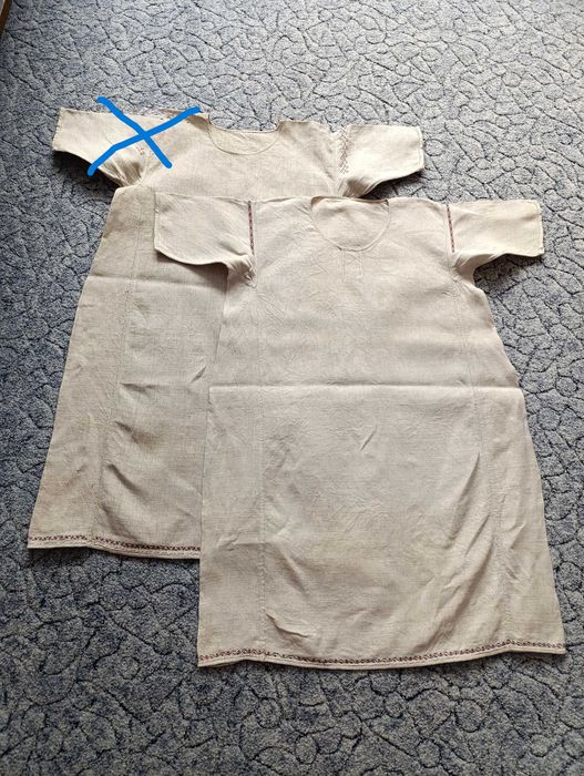 Старовинна сорочка з конопляного полотна, жіноча, розм.48, ПОГ 58см