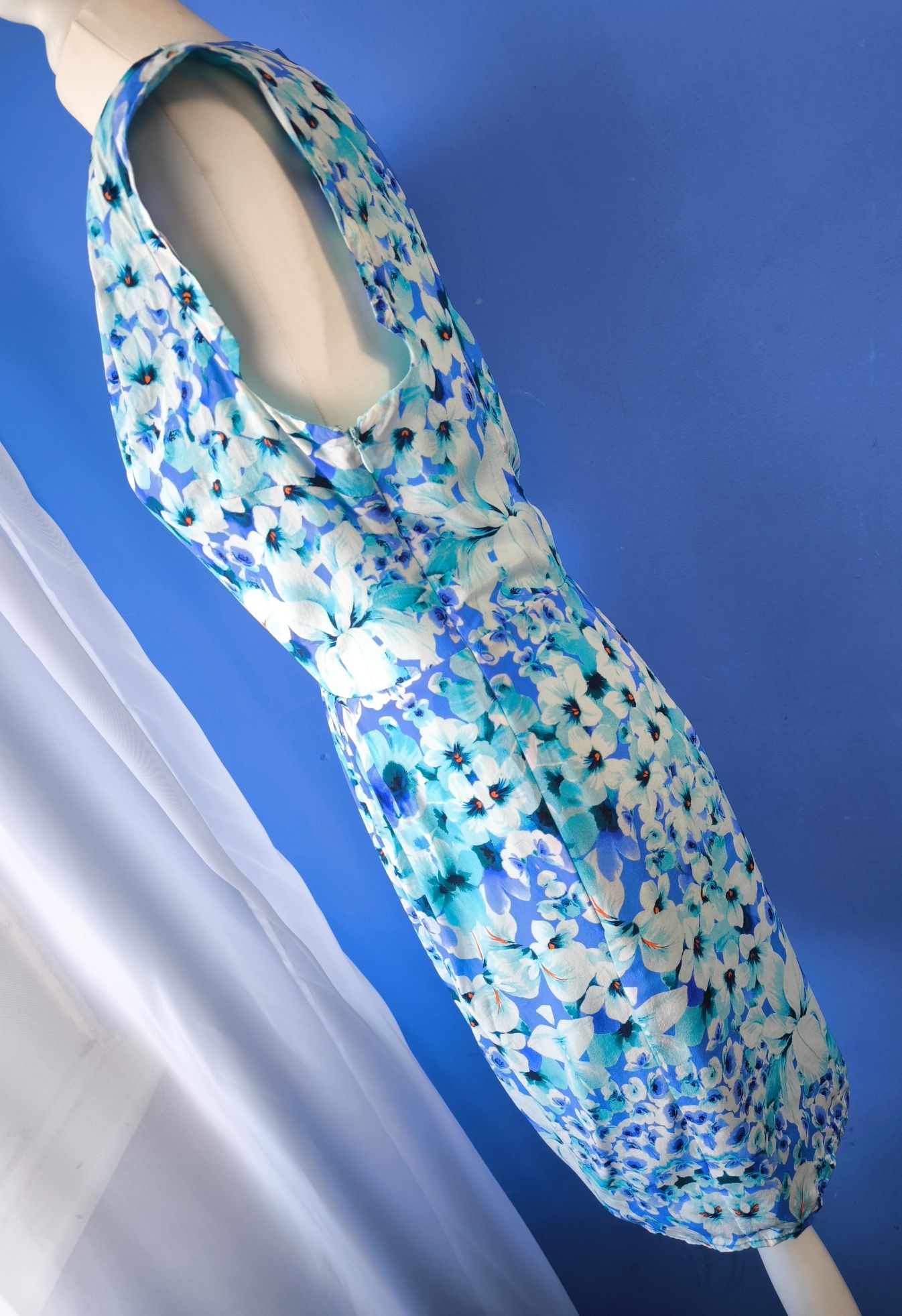 Jedwabna sukienka OASIS - 100% silk jedwab r. 40 L
