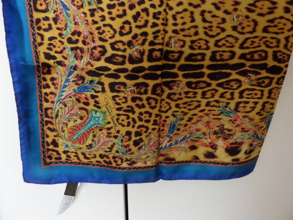 ROBERTO CAVALLI Bandana Chusta Szalik Made in Italy MULTI KOLOROWA !!!