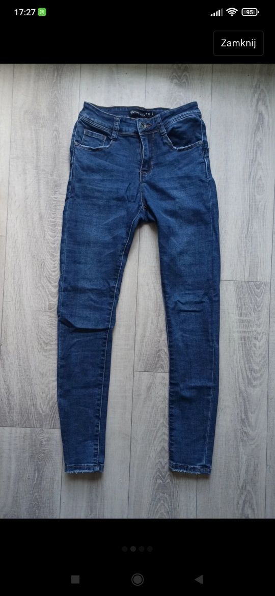 jeansy dżinsy skinny jeans rurki obcisłe przylegające XS