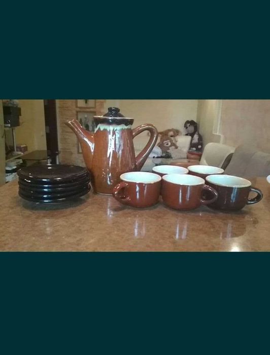 кофейный сервиз СССР, Заварник, чайник, тарелки, чашки