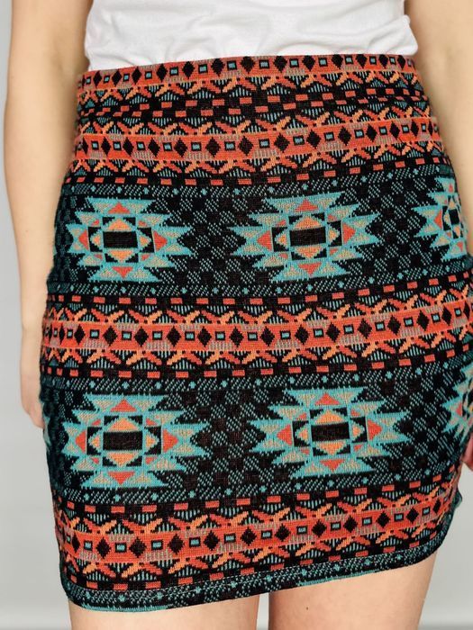 Spódnica mini azteckie wzory S 36