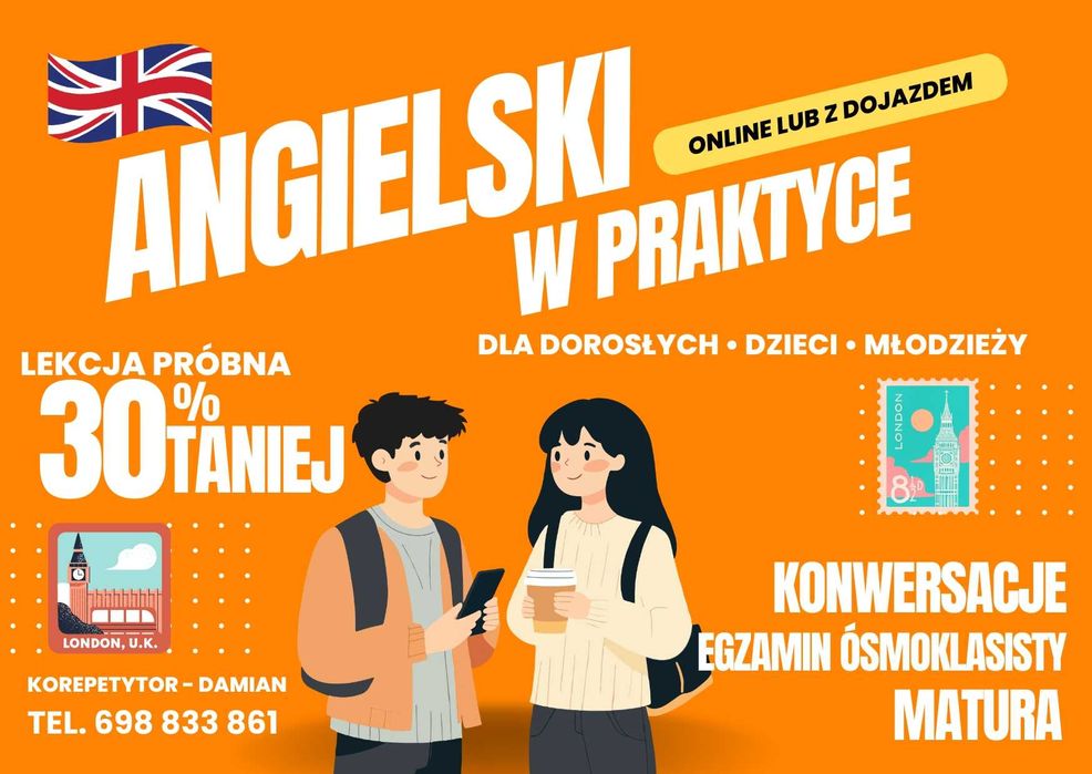 Korepetycje - Angielski - dla dorosłych, dzieci i młodzieży