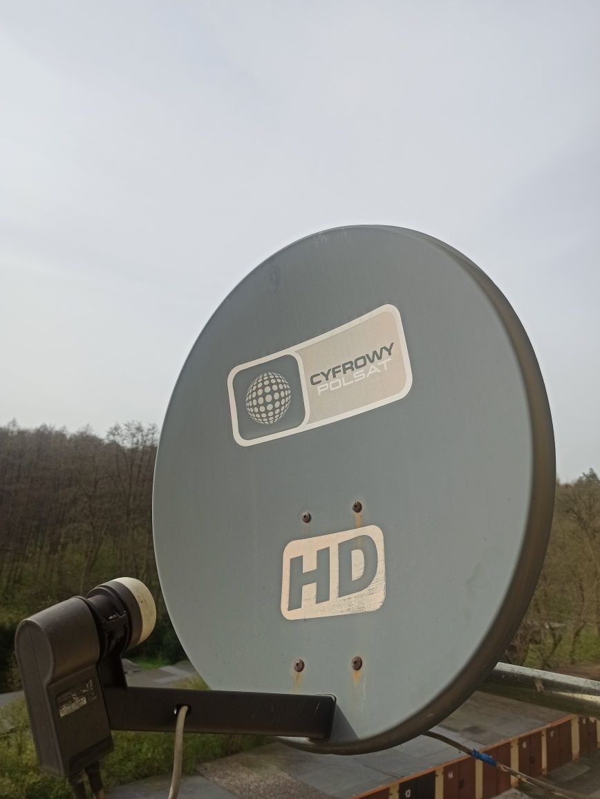 Antena satelitarna cyfrowy Polsat, czasza, konwerter