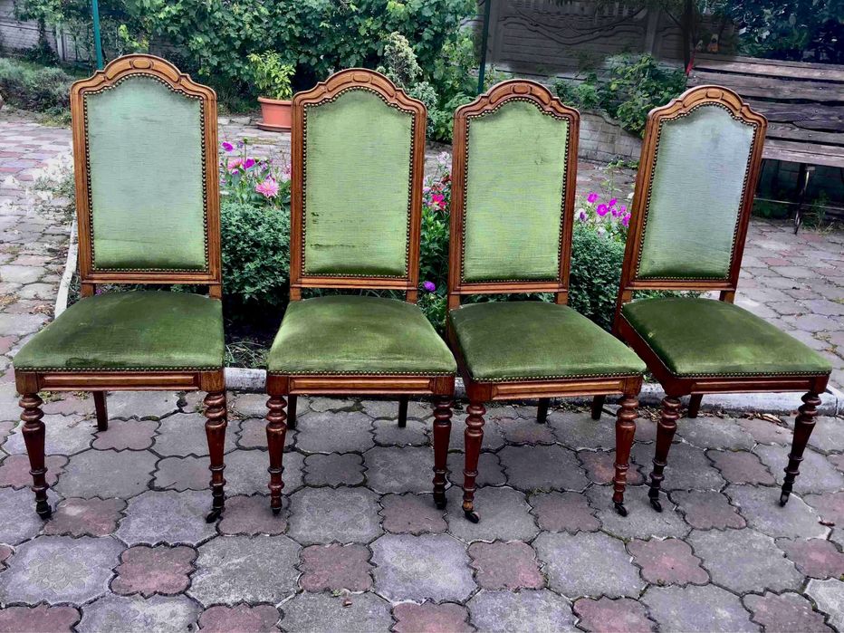 Стулья антикварные в стиле модерн, на колесиках, цена за 1 шт, Англия