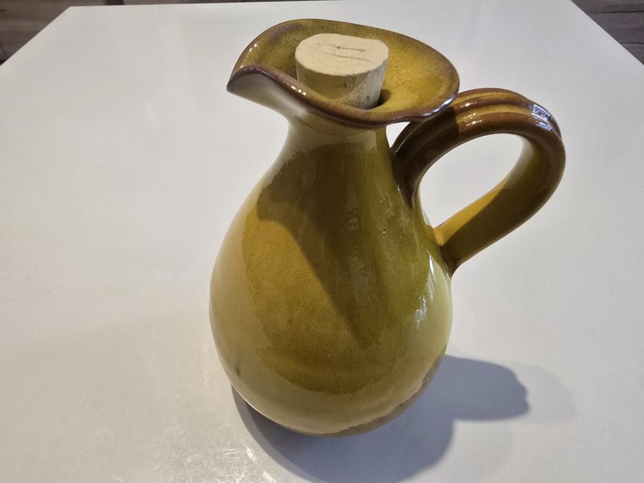 Dzbanek na oliwę ceramiczny żółty