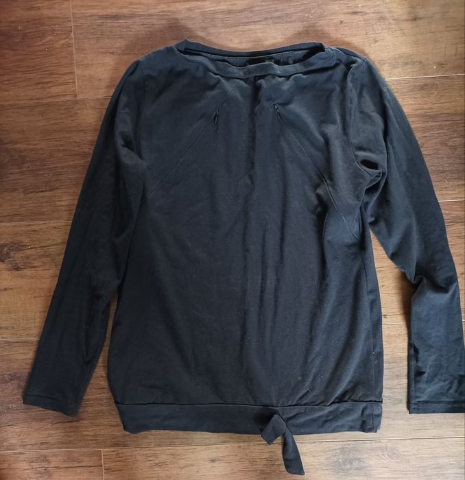 Czarna bluzka z długim rękawem do karmienia piersią rozmiar 36