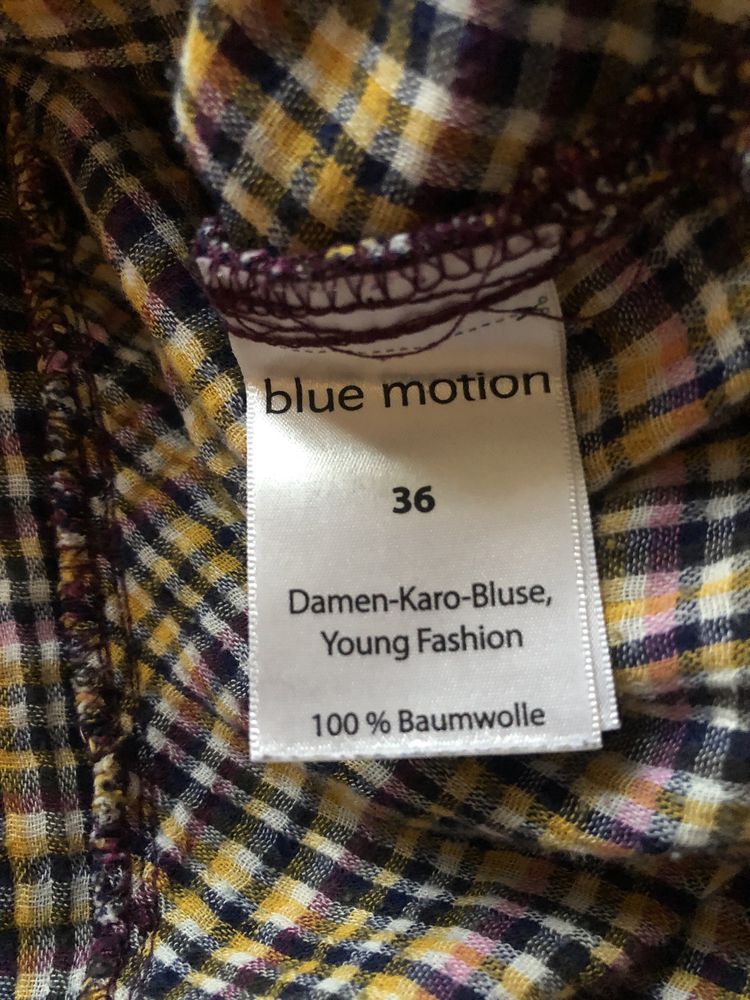 71. 36/S Koszula Blue Motion taliowana kolorowa w kratkę bawełniana