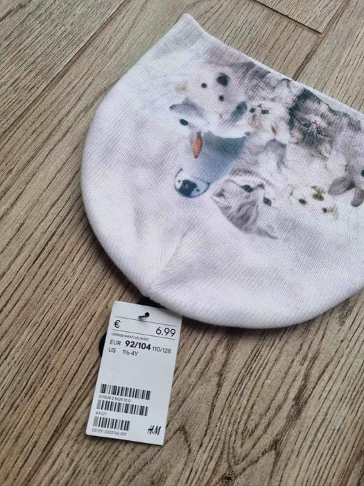 H&M czapka ze zwierzątkami 92/104