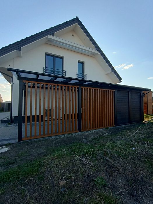 Drewniane zadaszenie tarasu, pergola, wiata, taras, poliwęglan!