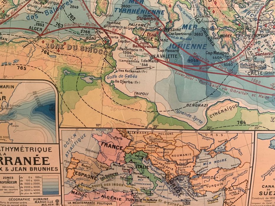 Mapa vintage grande - anos 30.