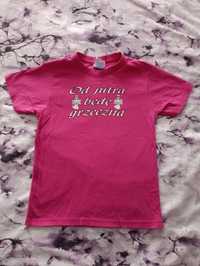 Koszulka dla dziewczynki  5-6 lat z napisem "od jutra będę grzeczna"