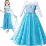 Strój przebranie Elsa Elza Sukienka Frozen Bal karnawałowy karnawał