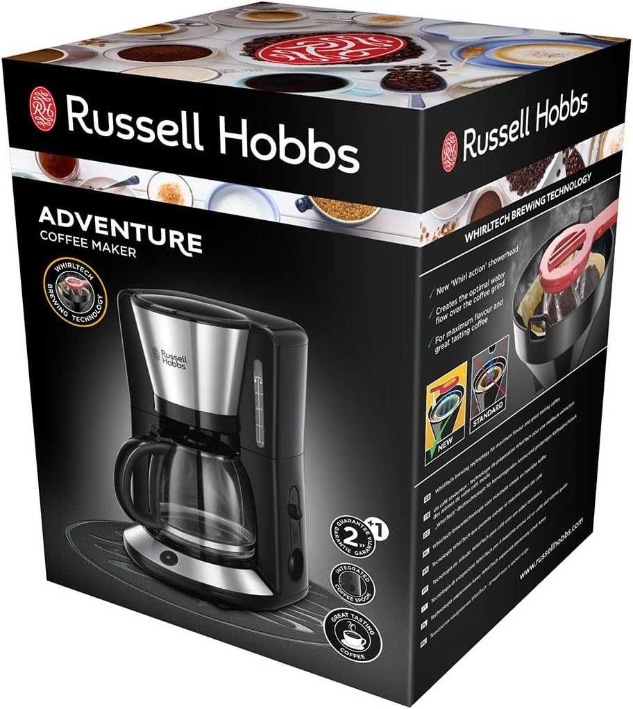 Russell Hobbs Ekspres Przelewowy do Kawy Czarny 1,25l, 1100W jak NOWY