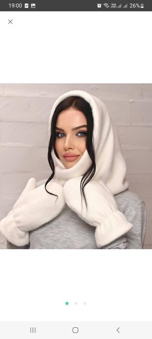 Шапка, капор - капюшон ангора. Багато кольорів