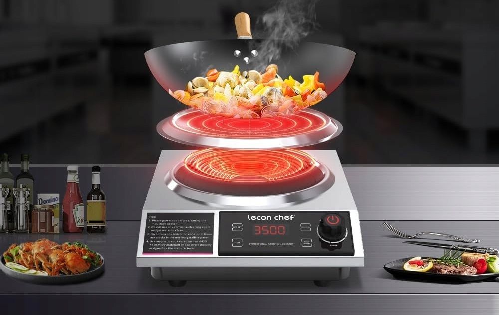 Płyta indukcyjna z wokiem stalowym 30 cm 3500W Timer przenośna mocna