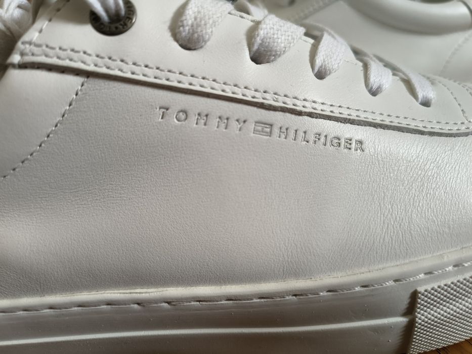 Buty Tommy Hilfiger, białe skóra