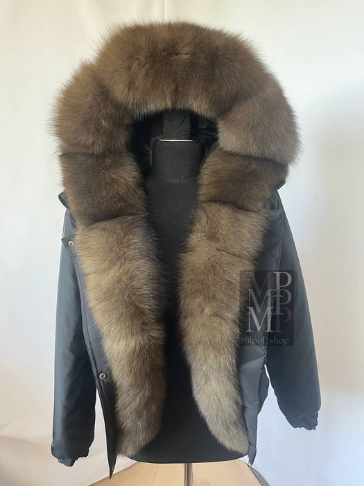 Женский зимний бомбер, куртка с финским песцом под соболь, 42-60 рр