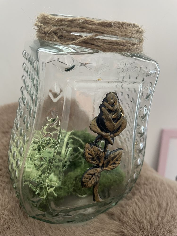Znicz handmade. Oryginalny, szklany znicz, otwarty.