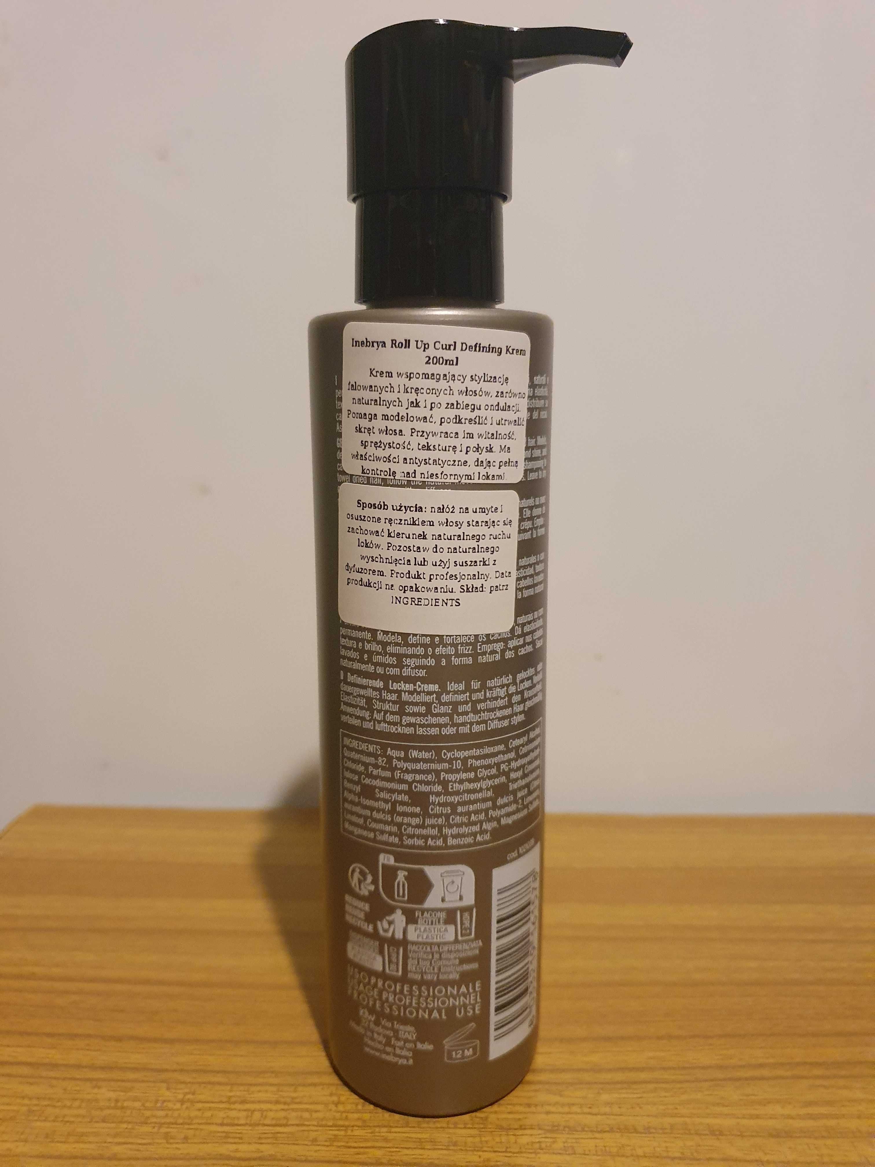 Krem podkreślający i  definiujący loki - Inebrya Roll Up  - 200 ml.