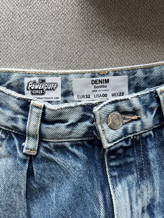 Spodnie jeansy balloon Atomówki The Powerpuff Girls Bershka rozmiar 32