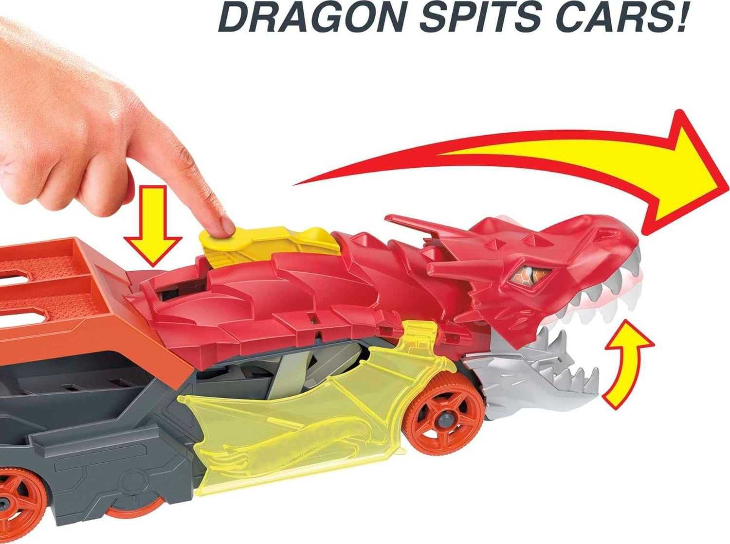 Автовоз Хот Вилс Пасть дракона Hot Wheels Dragon Launch Transporter